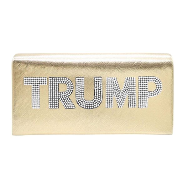 Trump Bling Studded Metallic Clutch